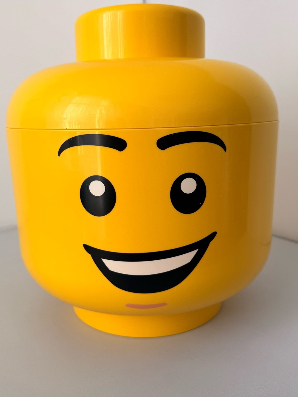 LEGO Minifigure Head Large 11” Storage Case Yellow Container Stackable